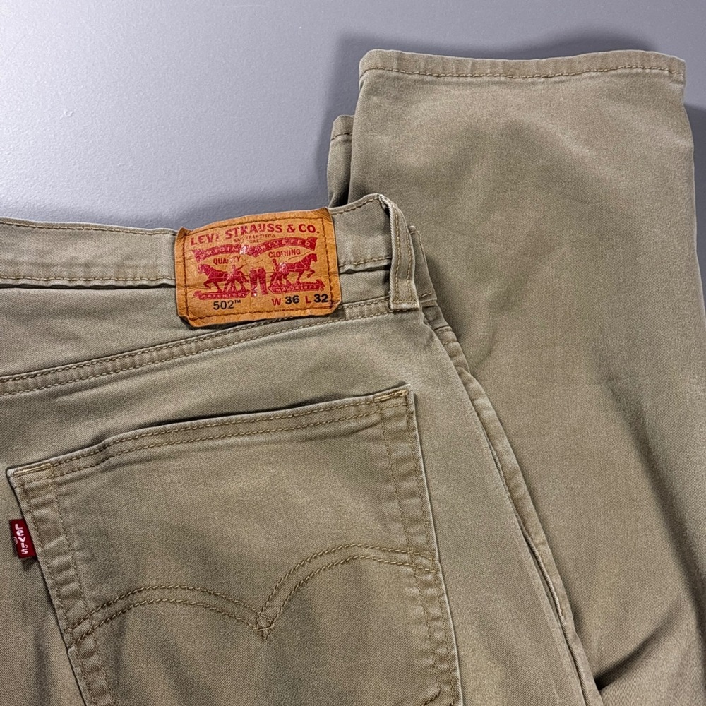 Levi Strauss Co 502 Regular Taper‎ Khaki Tan All Seasons Tech Pants W36 L30